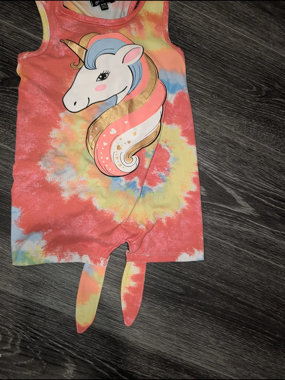 Girls Unicorn Tie-Dye Shirt - Multicolor